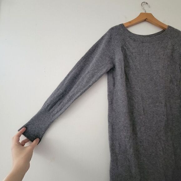 Celtic & Co 100% Supersoft Lambs Wool Knit Midi Sweater Dress Derby Gray L - Picture 7 of 9